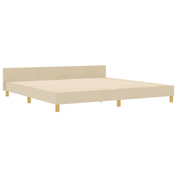 vidaXL Estructura de cama con cabecera Crema 200 x 200 cm tela