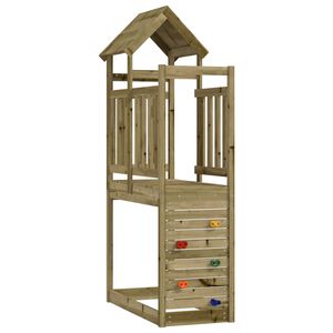 vidaXL Torre de Juego Marr&oacute;n Madera S&oacute;lida Impregnada