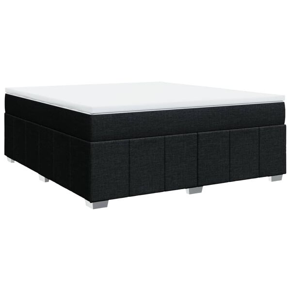 vidaXL Cama box spring con colch&oacute;n tela negro 180x200 cm