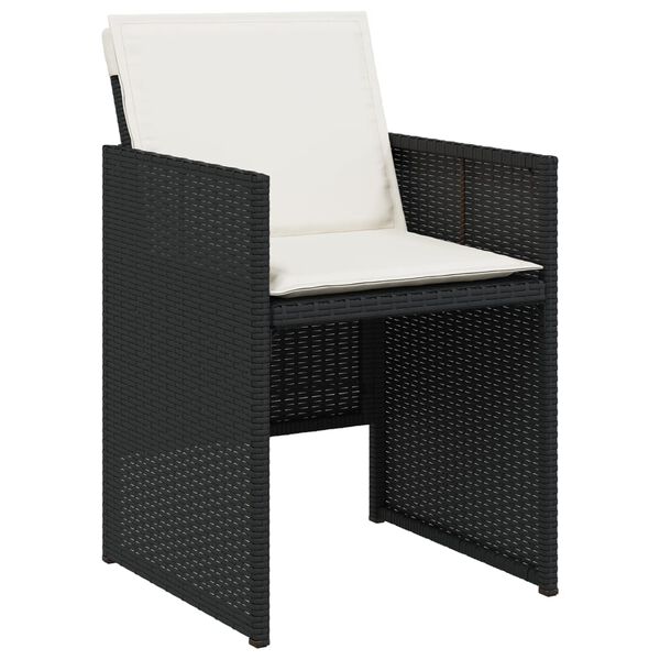 vidaXL Set de comedor jard&iacute;n 11 pzas con cojines rat&aacute;n sint&eacute;tico negro
