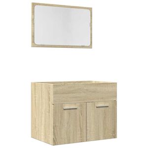 vidaXL Set de muebles de ba&ntilde;o 2 pzas madera contrachapada roble Sonoma