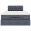 vidaXL Cama otomana con colch&oacute;n y LED terciopelo gris oscuro 120x190cm