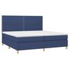 vidaXL Cama box spring con colch&oacute;n tela azul 200x200 cm