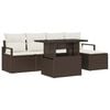 vidaXL Conjunto de sof&aacute; de jard&iacute;n 6 uds. Marr&oacute;n y crema