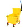 vidaXL Cubo para fregona con escurridor y ruedas PP amarillo 36 L