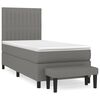 vidaXL Cama box spring con colch&oacute;n tela gris oscuro 90x200 cm