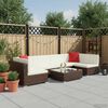 vidaXL Set muebles de jard&iacute;n 7 piezas y cojines rat&aacute;n sint&eacute;tico marr&oacute;n