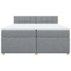 vidaXL Cama box spring con colch&oacute;n tela gris claro 200x200 cm