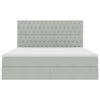 vidaXL Cama con almacenamiento y colch&oacute;n Gris Claro 160 x 200 cm