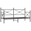 vidaXL Sof&aacute; cama sin colch&oacute;n terciopelo negro 90x200 cm acero
