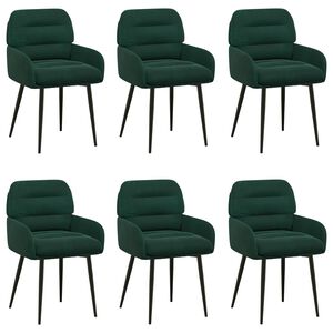 vidaXL Sillas de comedor 6 pcs Terciopelo Verde oscuro