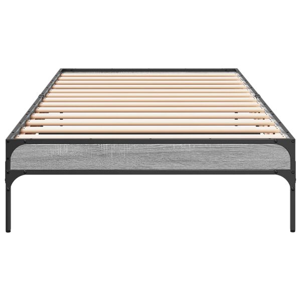 vidaXL Estructura cama madera ingenier&iacute;a metal gris Sonoma 90x200 cm