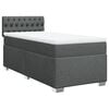 vidaXL Cama box spring con colch&oacute;n tela gris oscuro 80x200 cm