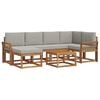 vidaXL Conjunto de sof&aacute;s de exterior 7 uds. Gris Natural y Claro