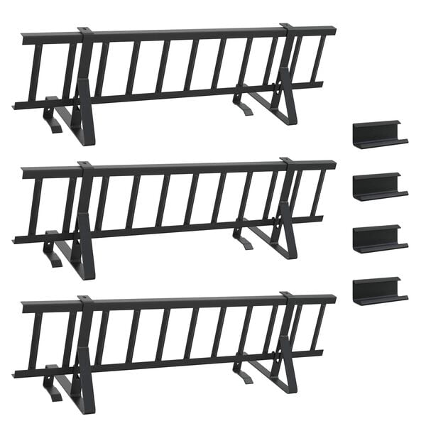 vidaXL Protecci&oacute;n de Nieve para Techo Negro 300 x 29,5 x 34,5 cm Acero