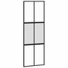 vidaXL Puerta corredera con herrajes negro 76x205 cm vidrio templado