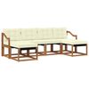 vidaXL Conjunto de sof&aacute;s de exterior con coj&iacute;n 6 pcs Natural y Crema