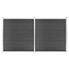 vidaXL Juego de paneles de valla WPC negro 353x186 cm