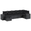 vidaXL Set de sof&aacute;s de jard&iacute;n 8 piezas y cojines rat&aacute;n sint&eacute;tico negro