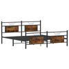 vidaXL Estructura de cama sin colch&oacute;n metal roble ahumado 183x213 cm
