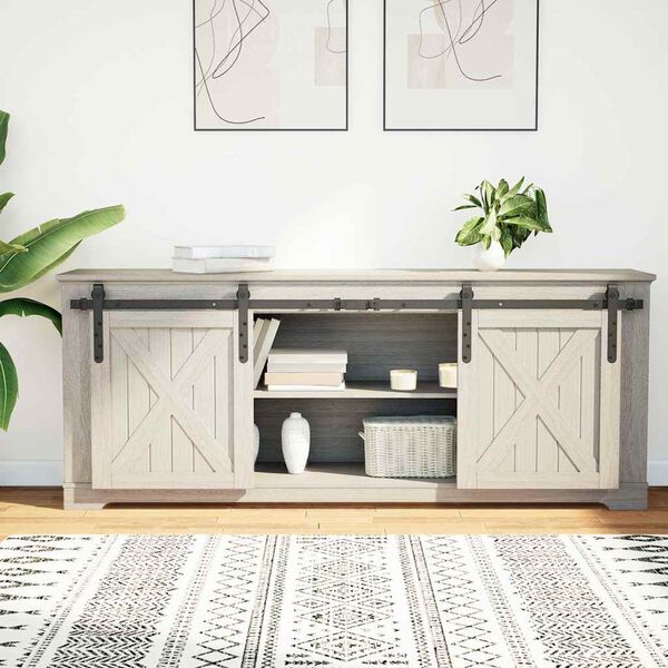 vidaXL Kit de puerta corredera de armario acero carbono 152 cm