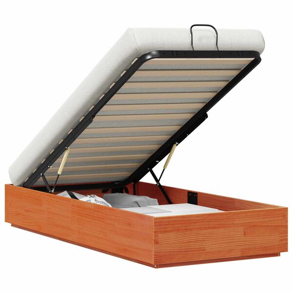 vidaXL Estructura de Cama Ottoman Marr&oacute;n Cera 80 x 200 cm Pino macizo