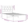 vidaXL Estructura cama sin colchón con cabecero metal blanco 100x190cm