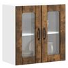 vidaXL Armario de cocina de pared con puerta de cristal "Lucca" de, madera de ingenier&iacute;a de roble ahumado