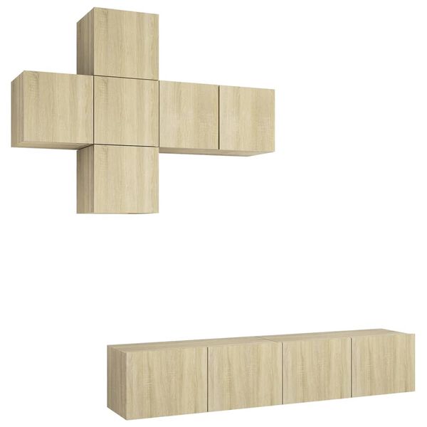 vidaXL Juego de muebles de sal&oacute;n 7 piezas roble Sonoma