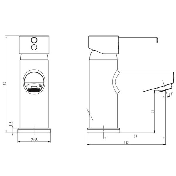 SCH&Uuml;TTE Grifo mezclador de lavabo ATLANTA cromado