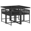 vidaXL Set de muebles jard&iacute;n 5 pzas con cojines rat&aacute;n sint&eacute;tico negro