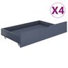 vidaXL Estructura de cama dosel 4 cajones madera pino gris 160x200 cm
