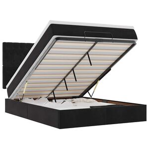 vidaXL Estructura de cama otomana con colchones terciopelo negro