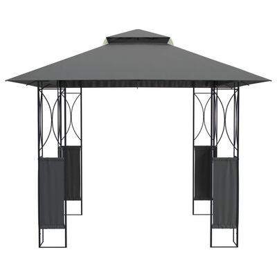 vidaXL Cenador con tejado acero gris antracita 300x300x270 cm