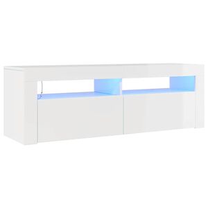 vidaXL Mueble de TV con luces LED blanco brillante 120x35x40 cm