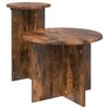 vidaXL Conjunto de mesas auxiliares 2 uds. Roble Ahumado &Oslash; 45 x 35 cm