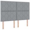 vidaXL Cama tipo Box Spring con colch&oacute;n Gris claro 160 x 200 cm tela