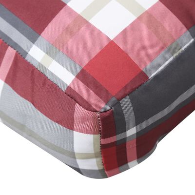 vidaXL Cojín para sofá sofá de palets tela a cuadros rojo 58x58x10 cm