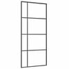 vidaXL Puerta corredera ESG vidrio y aluminio negra 90x205 cm