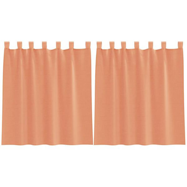 vidaXL Cortinas de gasa con trabillas 2 uds terracota 140x140 cmq