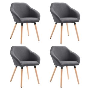 vidaXL Sillas de comedor giratorias 4 unidades tela gris oscuro