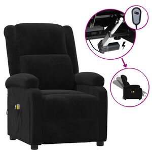 vidaXL Sill&oacute;n de masaje el&eacute;ctrico terciopelo negro