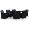 vidaXL Juego de comedor para jard&iacute;n 7 piezas negro