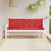 vidaXL Cojines de banco de jard&iacute;n 2 uds tela Oxford rojo 180x50x7 cm