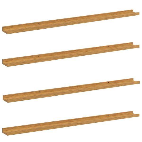 vidaXL Estante de pared con estante 4 pcs Beige 115 x 9 x 3 cm