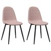 vidaXL Sillas de comedor 2 unidades terciopelo rosa