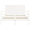 vidaXL Estructura de cama con cabecero madera maciza blanco 140x190 cm