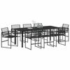 vidaXL Conjunto de Comedor de Jard&iacute;n 9 pcs Negro