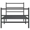 vidaXL Estructura cama sin colch&oacute;n con estribo metal negro 90x190 cm