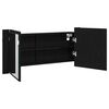 vidaXL Espejo LED Cabinet con estante Roble Negro 100 x 12 x 45 cm
